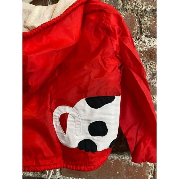 Vintage Toddler Windbreaker Jacket Red/White with Puppy and Bone 2T - Picture 12 of 13